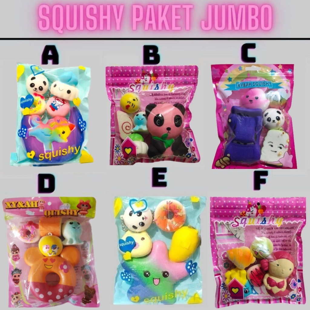  PROMO DISKON MAINAN  ANAK  SQUISHY SQUISHY PAKET 5PCS 