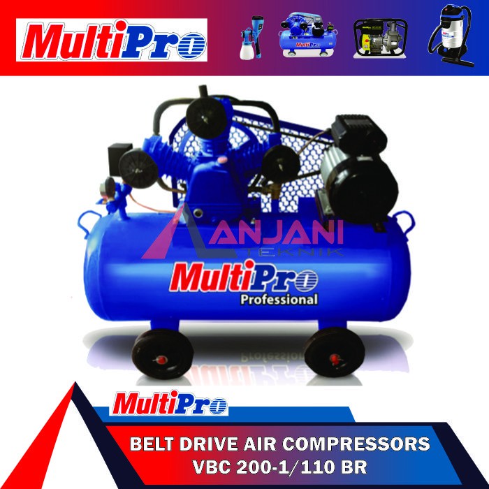 Jual MULTIPRO VBC 200-1/110 KOMPRESOR ANGIN 2 HP VAN BELT COMPRESSOR ...