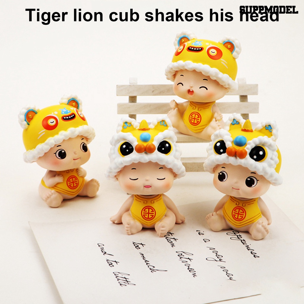 Ornamen model Kepala Bobble Bahan Resin Anti Pudar Untuk Interior Mobil