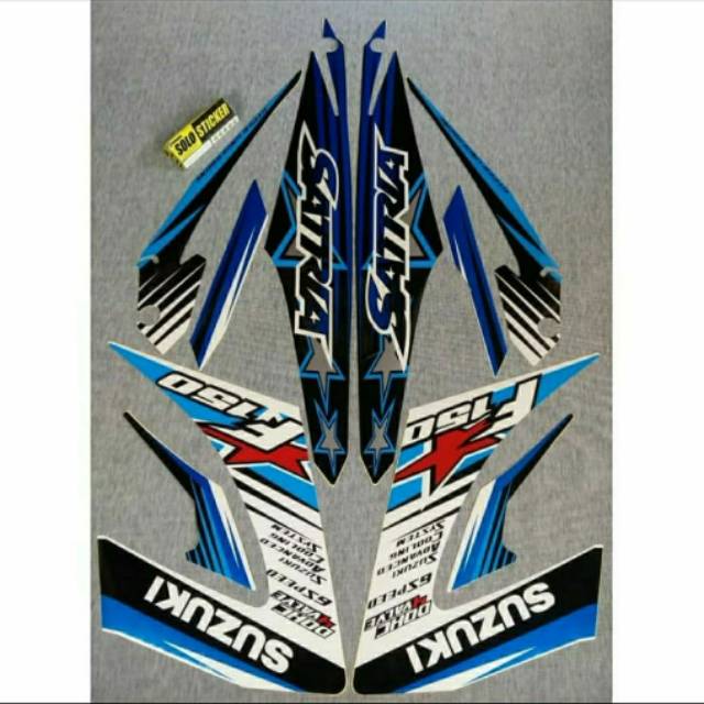 Stiker striping satria Fu 2014 biru putih