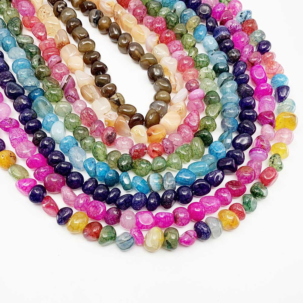 10 / 12mm Untai / 15 '' Batu Alam Agates Dragon Vein Untuk Membuat Perhiasan Gelang Diy