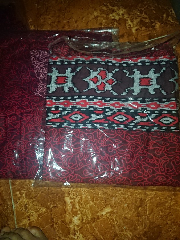Batik Couple Keluarga Maura Couple Sania Ruffle Ori Ndoro Jowi Dnt Termurah Motif Mega Mendung Merah