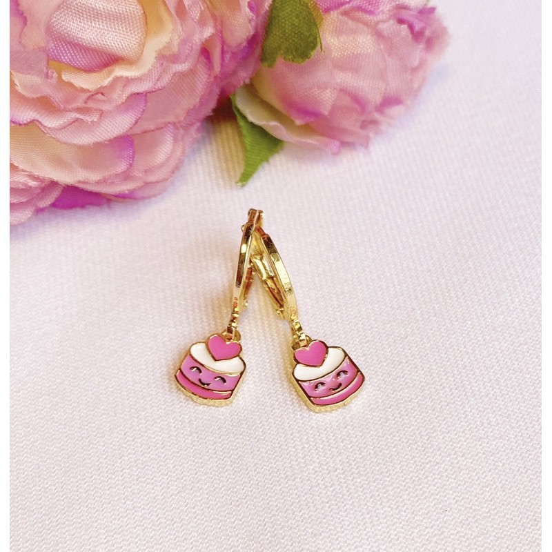 Anting Balita / Anak Pink Cupcake Lapis Emas