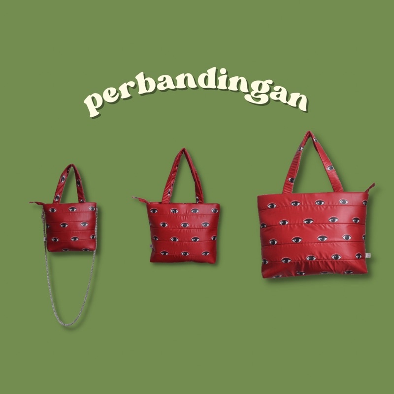 Puffy totebag (evil eyes)