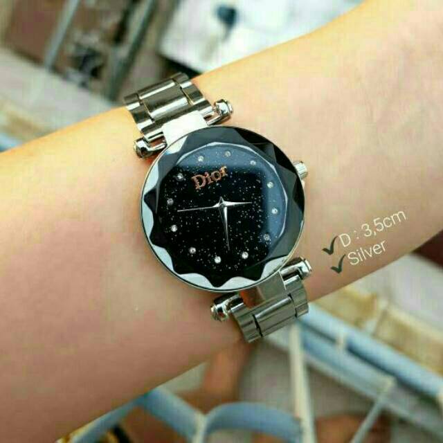 Jam Tangan Wanita Murah Permata Belimbing Rantai Mata Kecil / Ready 3 Warna