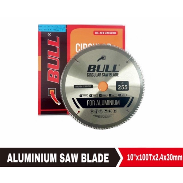 Bull aluminium circular saw blade 10 inch 100t