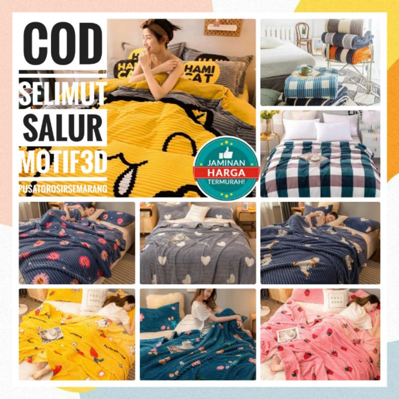 Selimut Dewasa SALUR MOTIF Anna Emboss 3D Dimensi uk 150x200 Selimut Bulu Salur Motif Dewasa Travelling TEBAL 900gr Selimut Polos Emboss Salur Lembut Halus Bunga2 Kotak2 Pink Tosca Flower Pigeon Grey Love Yellow Bear Strawberry Murah