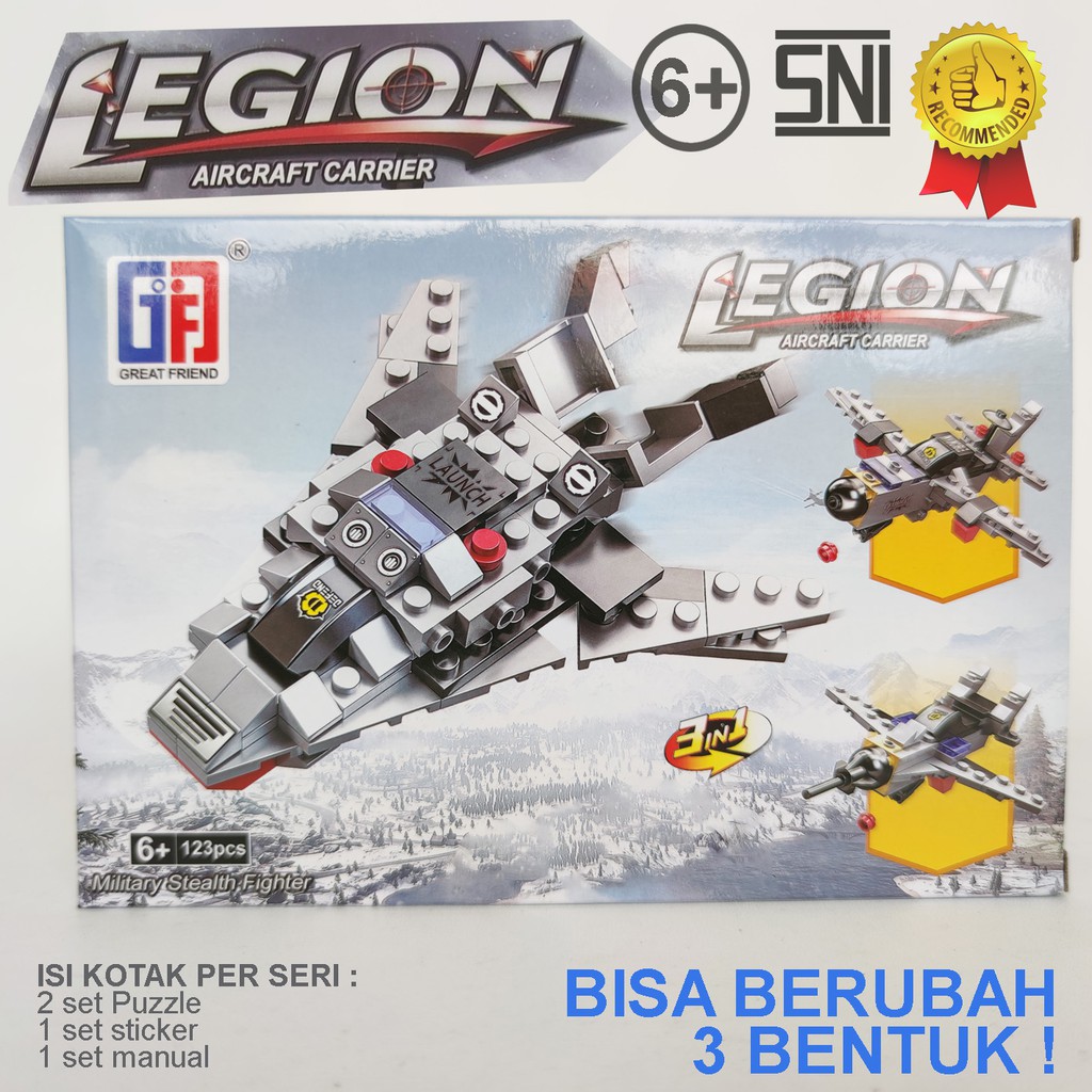 Mainan Anak Edukatif Puzzle Brick Lego Militer Tempur 3 Bentuk