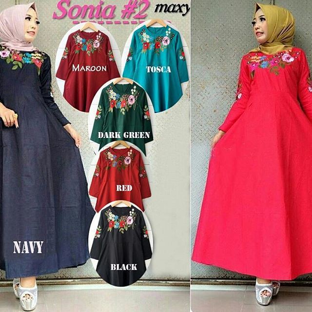 GAMIS MURAH TERMURAH PALING MURAH SONIA MAXI BORDIR GOOD QUALITY