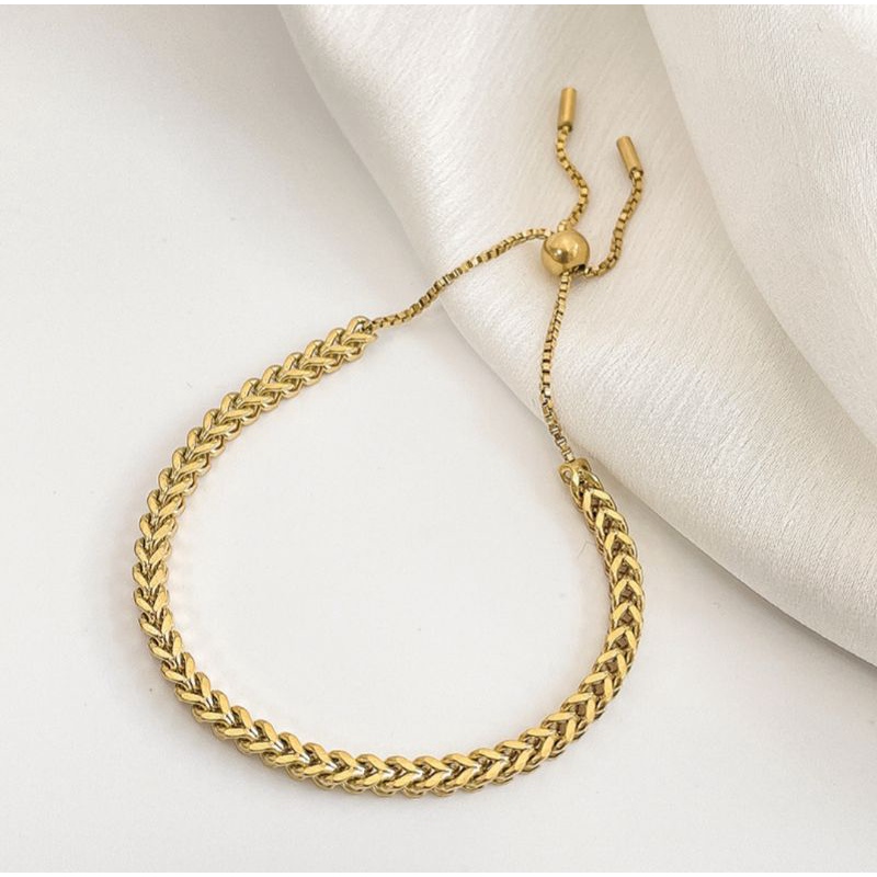 New Arrival Gelang Tangan Serut Wanita Titanium Terbaru Anti Karat/Gelang Tangan Titanium wanita Ser