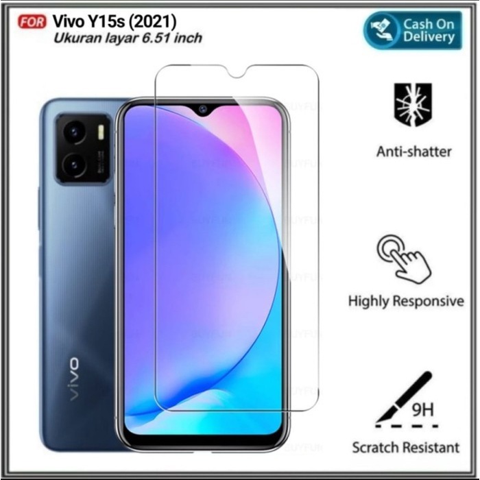 VIVO Y01 ANTI GORES TEMPERED GLASS FULL LIS HITAM / BENING SCREEN PROTECTOR ANTI GORES KACA