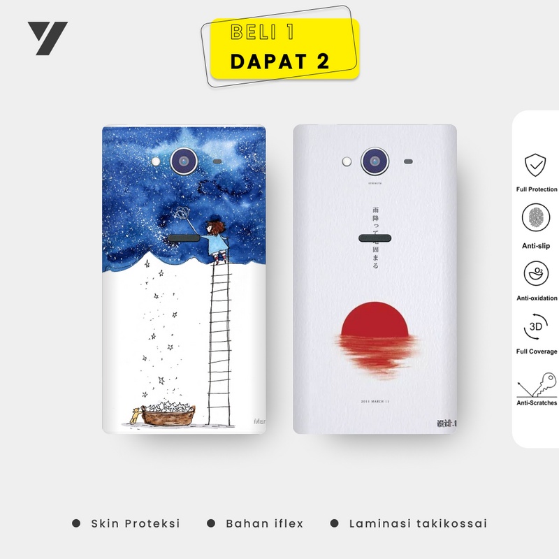 Garskin / Skin Case Sharp Docomo SH-01H [Dapat 2 Garskin] - Motif 1