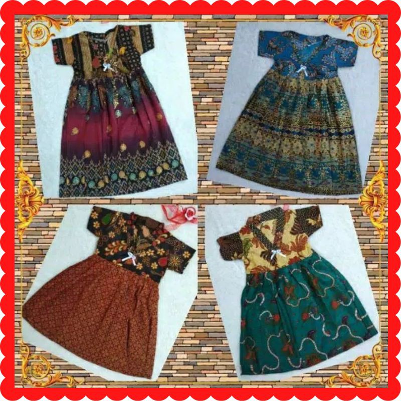 Baju Anak Perempuan Dress Motif Batik 7-8 Tahun