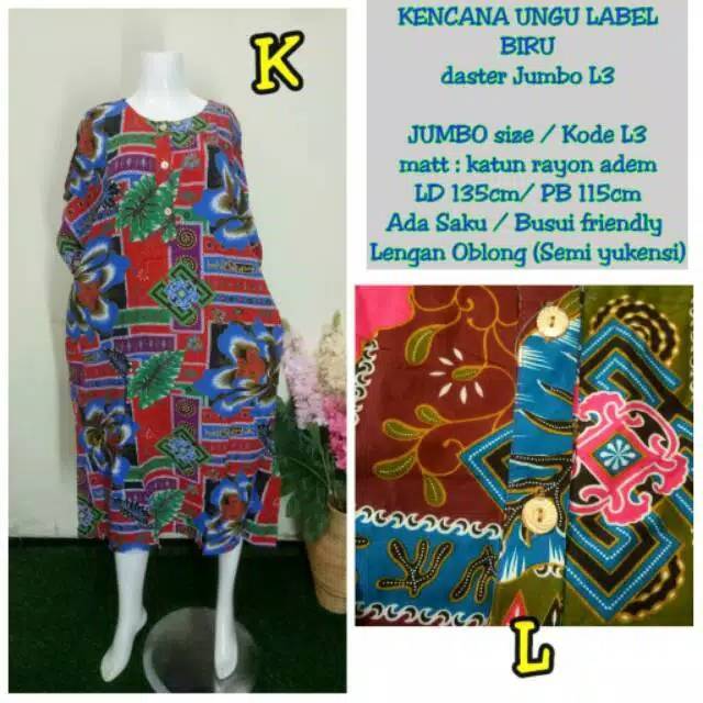 Daster KENCANA UNGU LABEL BIRU jumbo