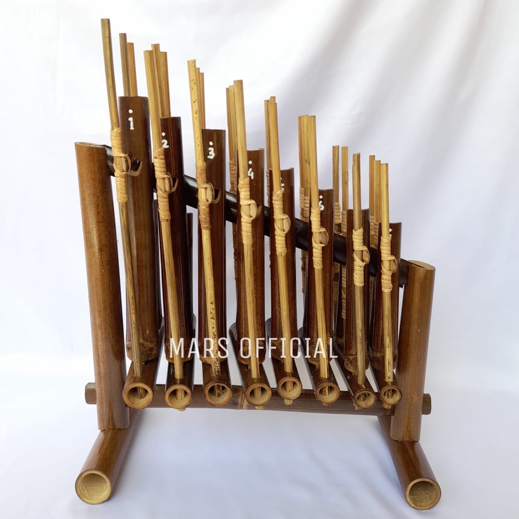 Angklung Bambu Hitam 8 nada 1 OKTAF ukuran TK/MINI Bambu Hitam