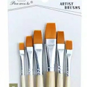 

Kuas Lukis Cat Air Akrilik Set 6 pcs Oil Acrylic Paint Brush - Flat Peak