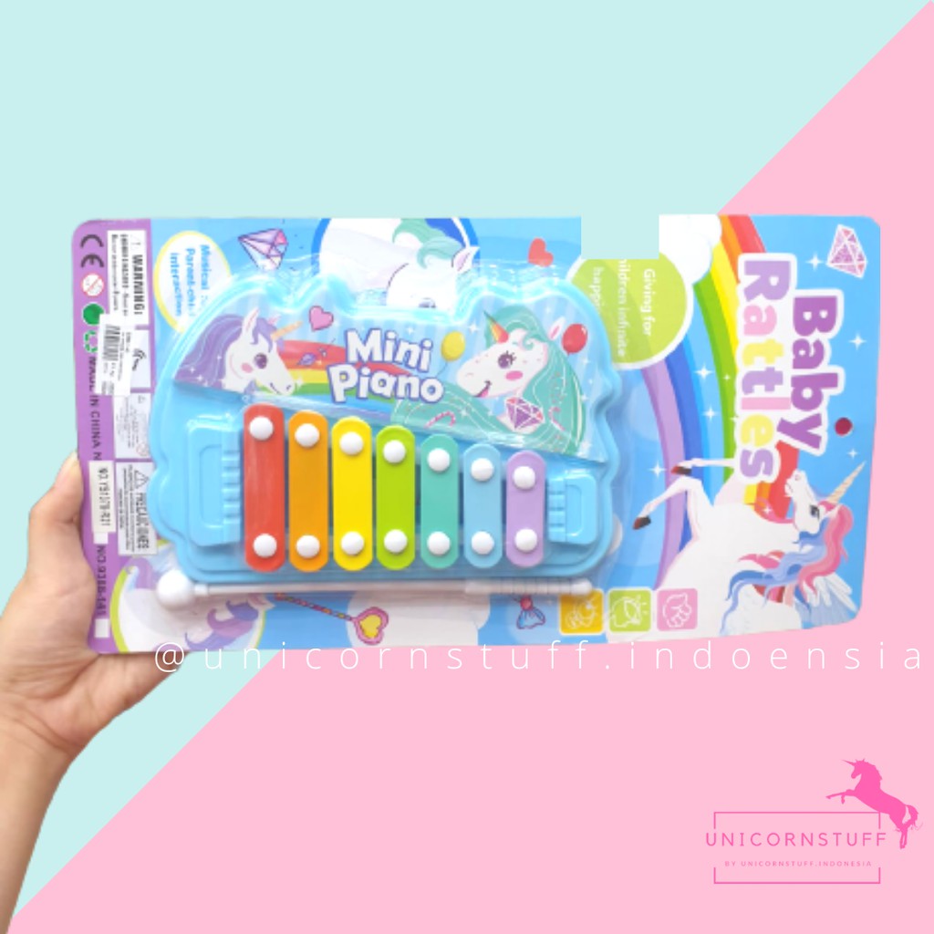 Mainan Anak Kado Unicorn Hadiah Ulang Tahun Mini Piano Musik Perempuan Cewek Motorik