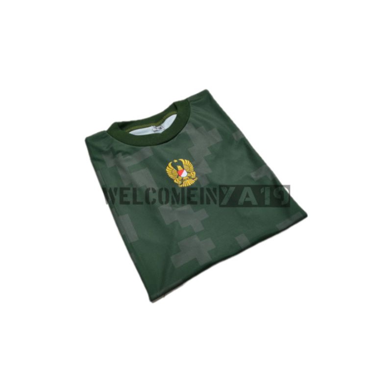 Kaos Pendek Full Print Jersey Drifit Loreng TNI AD / Oblong Loreng Digital Hijau Premium