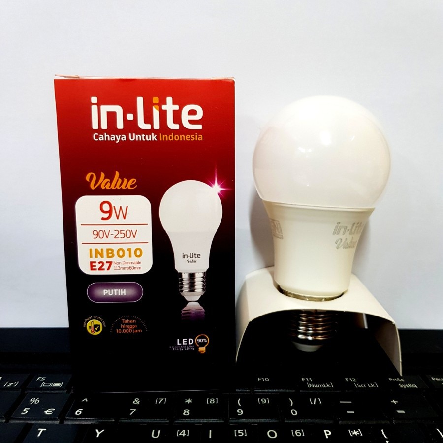 [PROMO] Lampu Led In-Lite Value 9Watt INB010 Nyala PUTIH