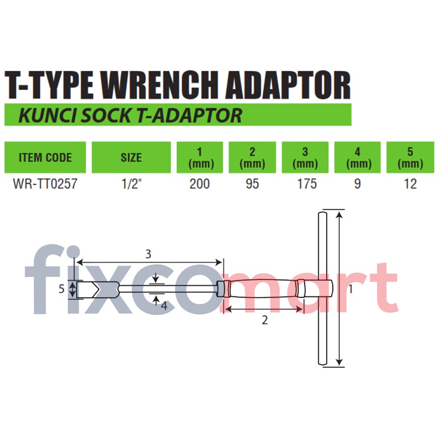 Kunci Sock T Obeng PH3 / Tekiro Kunci T / Obeng Socket - OBENG PH3