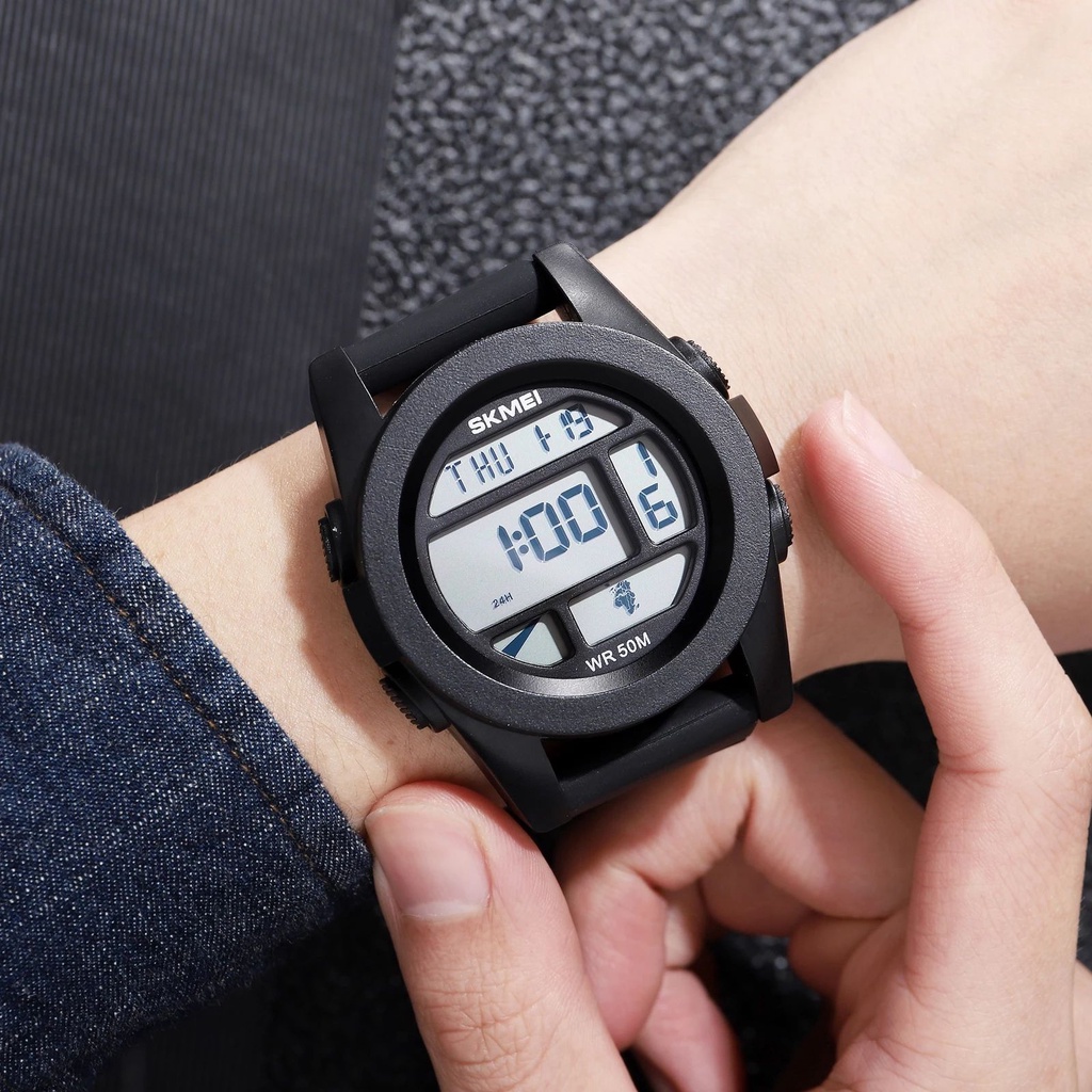 SKMEI 1906 Jam Tangan Pria Wanita Digital Chronograph Sport Watch Anti Air Tali Rubber WATCHKITE WKOS