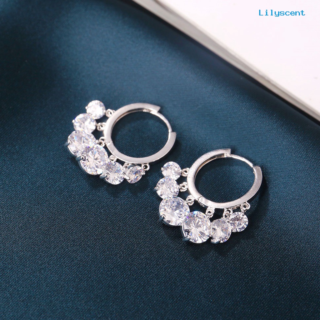 1 Pasang Anting Hoop Bahan Alloy Tahan Korosi Untuk Wanita