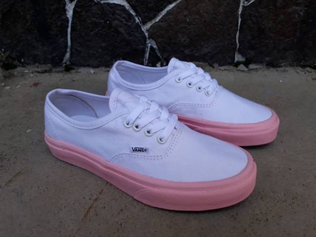 [bayar di tempat] SEPATU WANITA VANS AUTHENTIC WHITE PINK IMPORT PREMIUM BNIB WAFFLE DT MADE CHINA