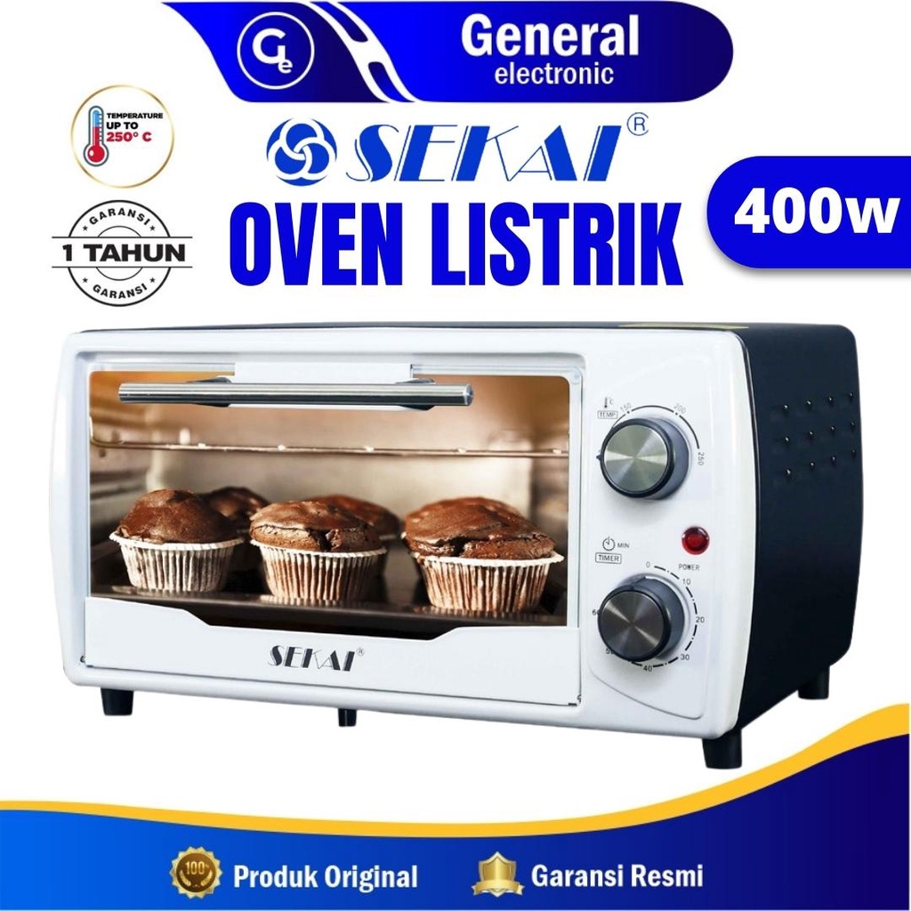 Oven Listrik Low Watt Pemanggang makanan SEKAI Kapasitas 12L Ukl / 9L Ukd Serbaguna - OV 090