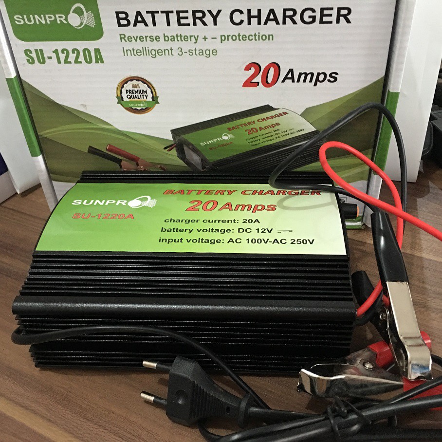 Charger Aki Battery 20a SU1220A Supro Cas Aki Besar Cepat Fast Charging