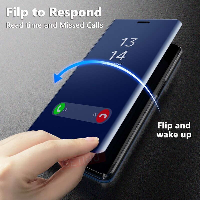 Flip Cover Mirror Case SAMSUNG A13 A53 A22 A72 Smart View Clear Full Protection