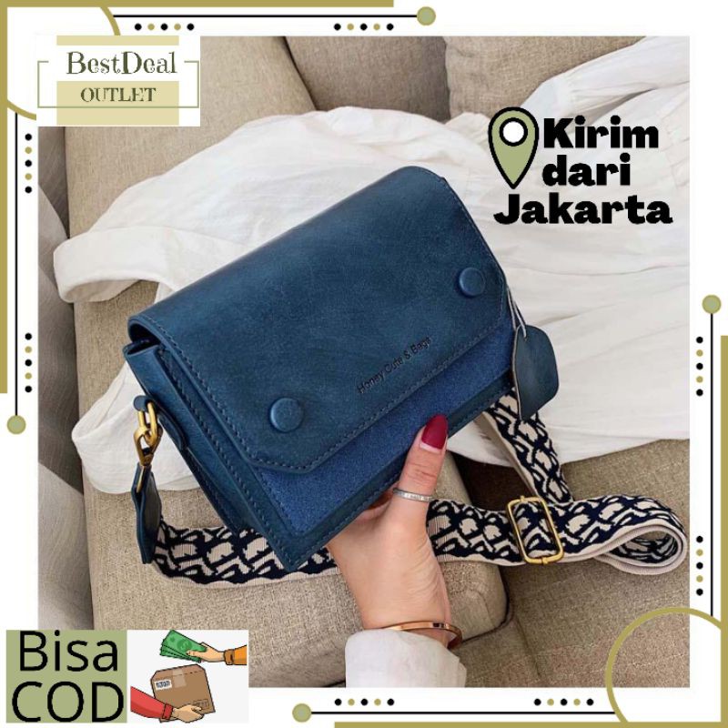 BD8040 Tas Vintage Slempang Selempang Kecil Sling Korean Bag Import Impor Korea Batam Wanita Cewek
