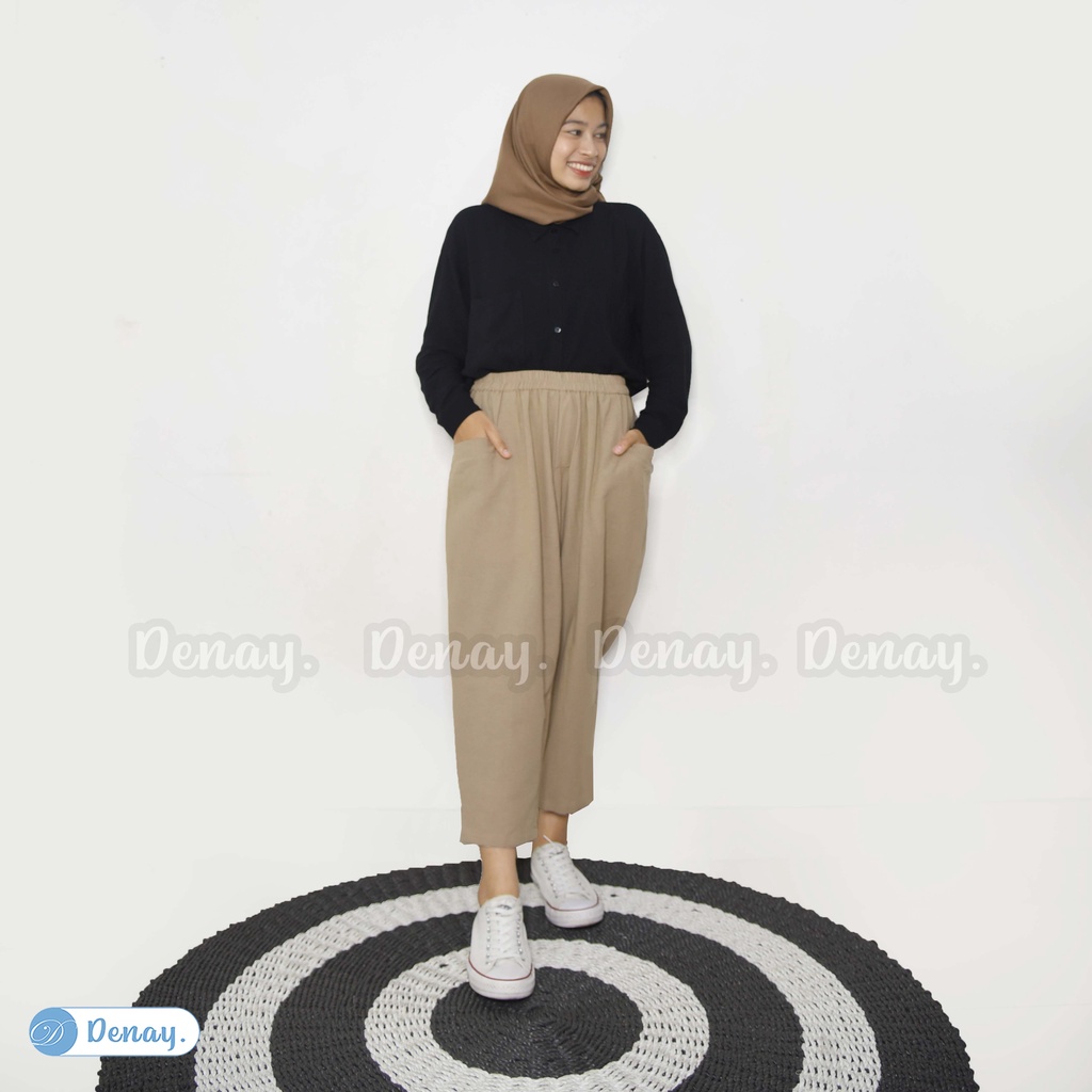 Tokodenay - Celana Wanita Linen Import Premium - Termurah