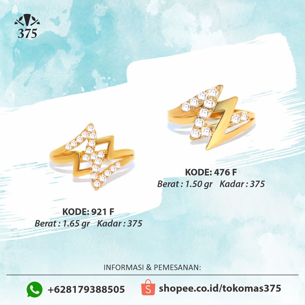 TM375 CINCIN PETIR EMAS ASLI