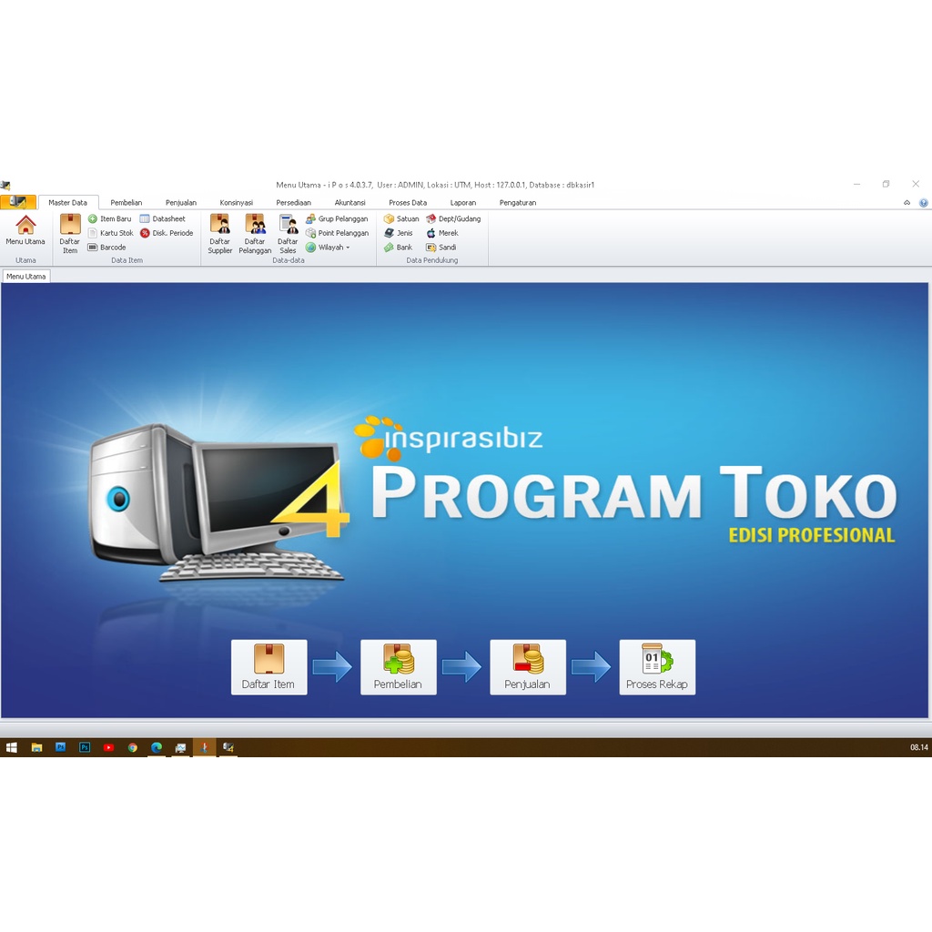 IPOS 4 Aplikasi Kasir dan DATABASE 50.600 Item | Permanen Unlimited Aktivasi/Install