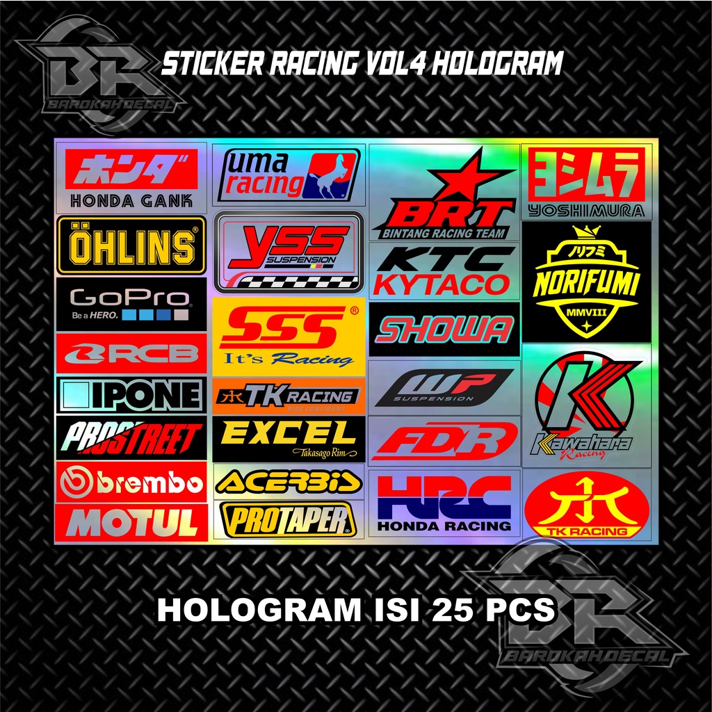 Sticker Pack Racing Hologram Stiker Motor