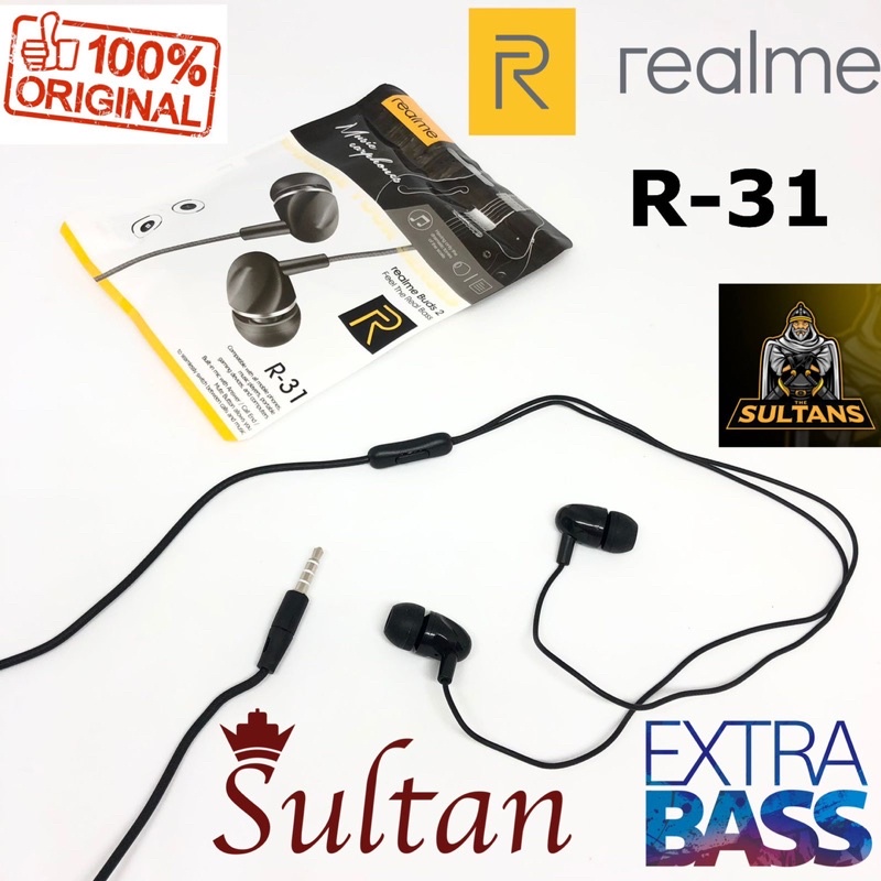 HANDSFREE REALME R-31 EXTRA BASS EARPHONE PROMO SEN