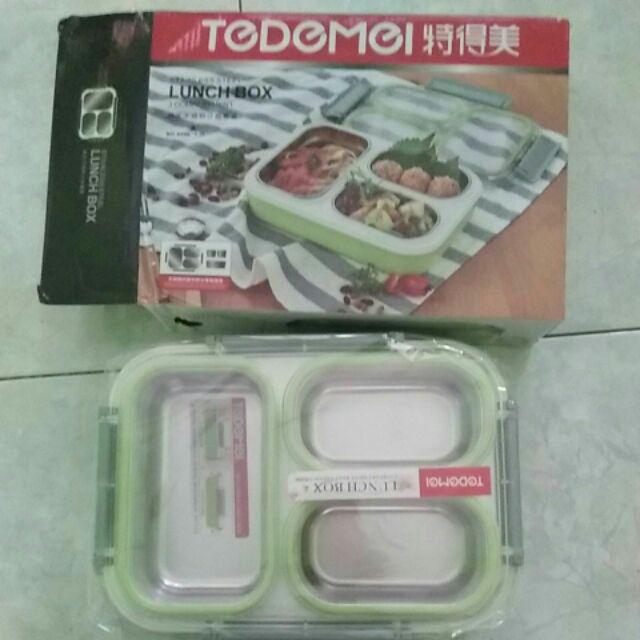 Lunchbox Tedemei 6540 Stainless Steel Sekat 3 / Kotak Makan Anti Tumpah Bocor Lunch Box