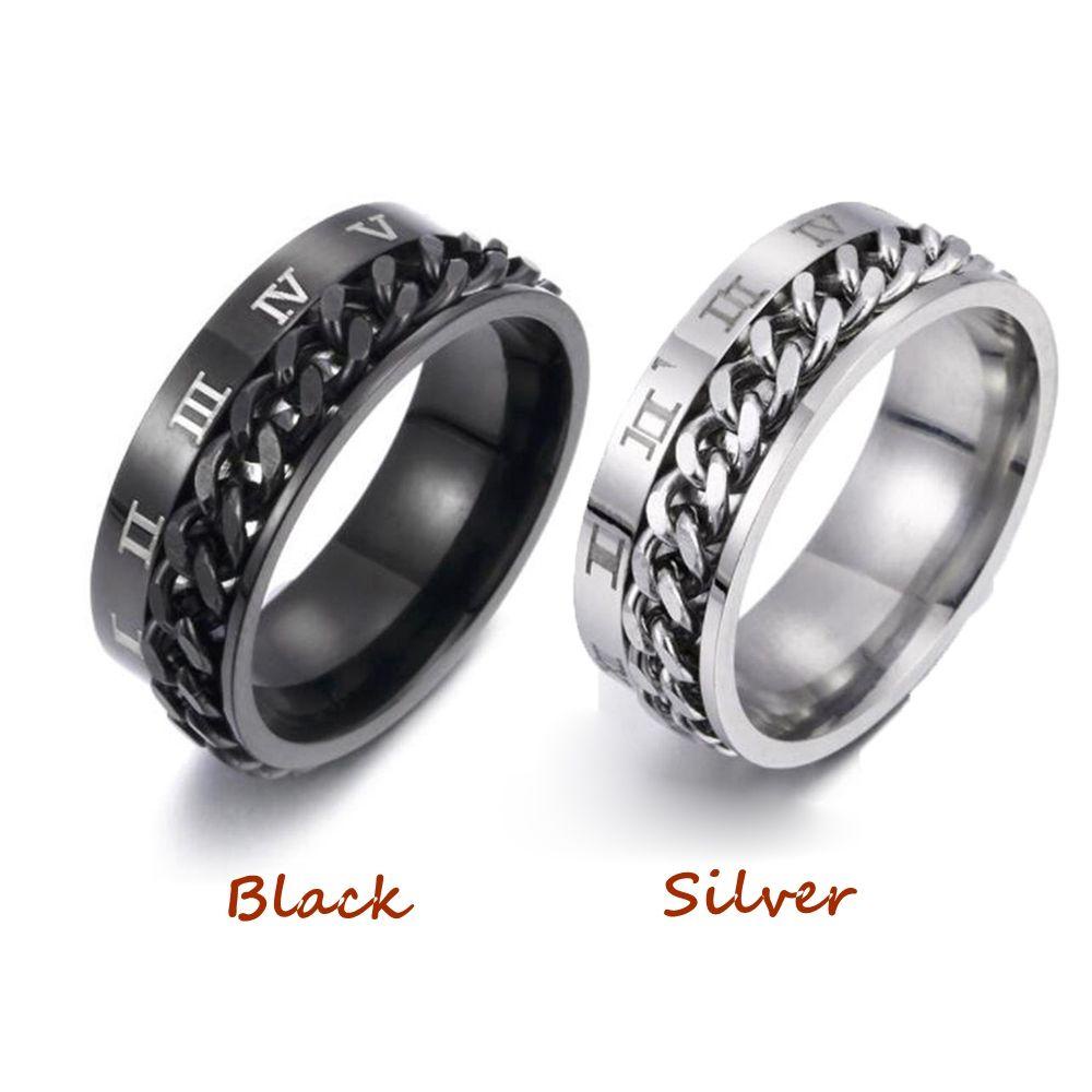 Cincin Nanas Bahan Titanium Steel Warna Hitam Untuk Aksesoris Pesta Pria Menghilangkan Tekanan