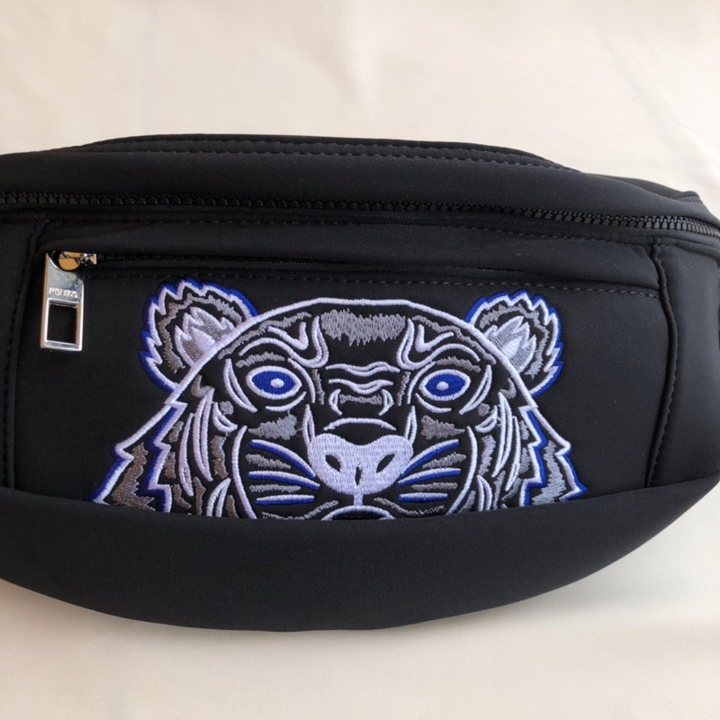 KENZ0 LOGO WAISTBAG BUMBAG TIGER BLUE