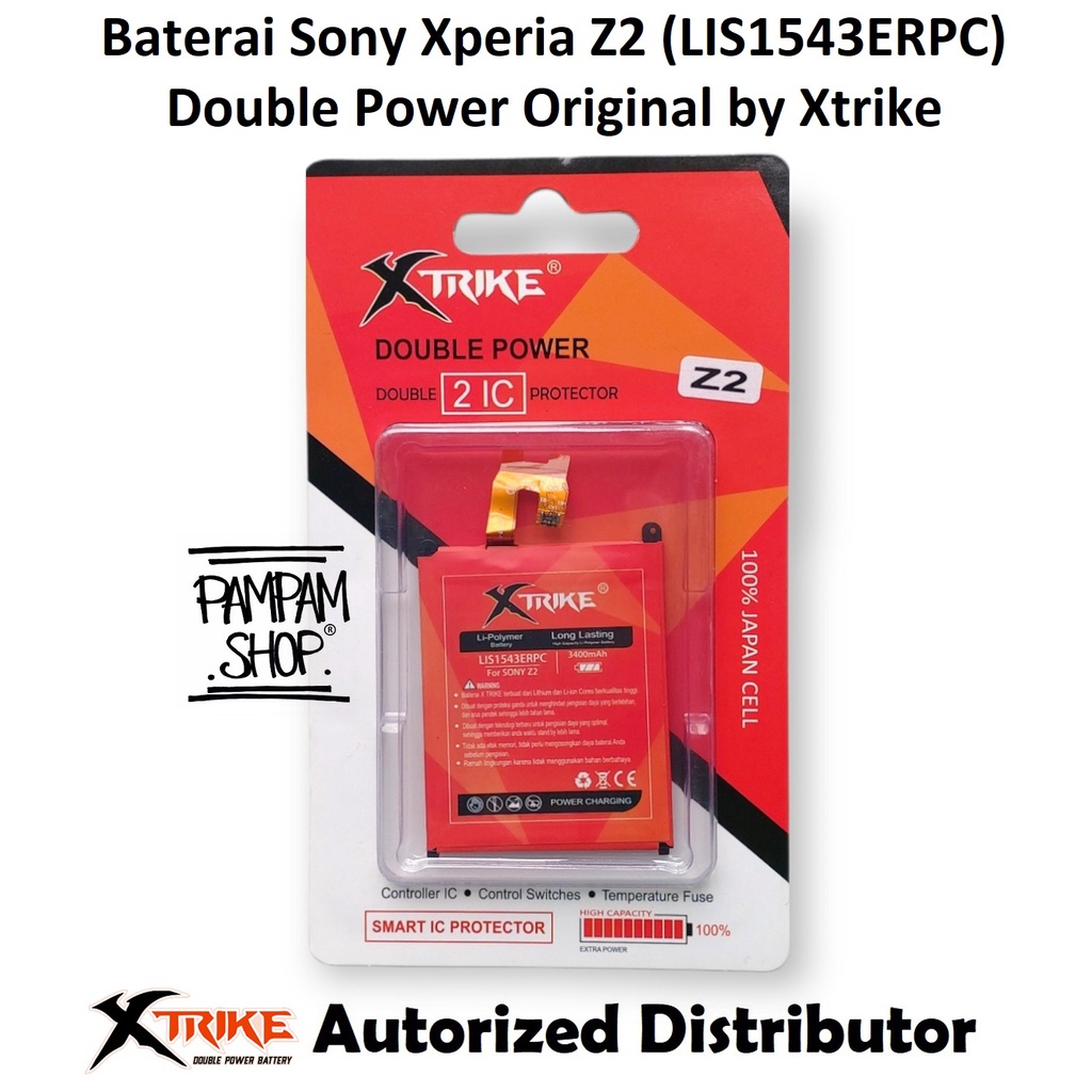 Baterai XTRIKE Double Power Original Sony Xperia Z2 D6502 D6503 LIS1543ERPC Batre Batrai Battery Ori