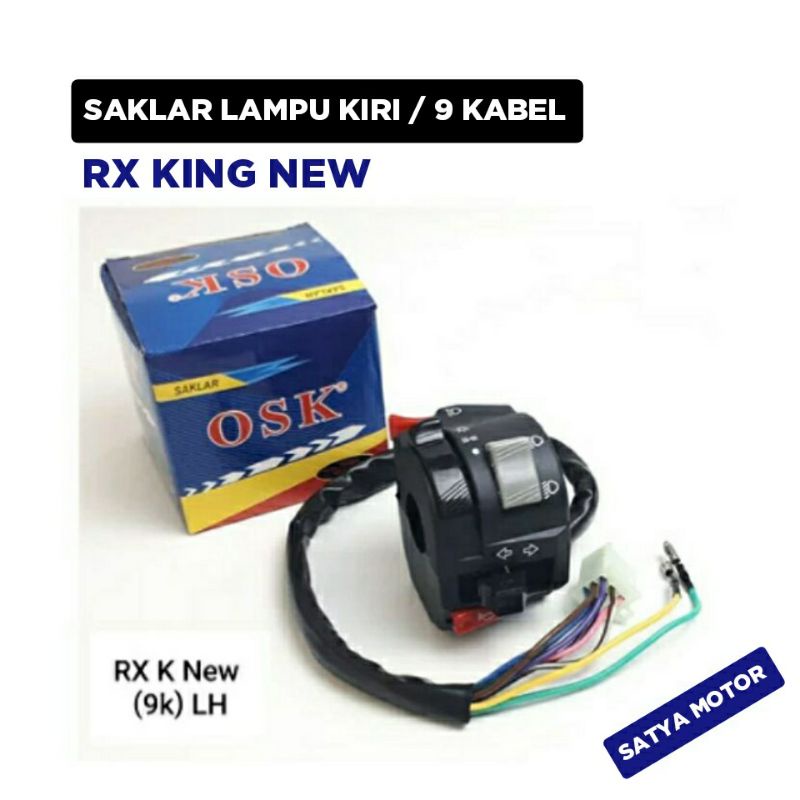 Saklar lampu Kiri RX king New / Holder Tombol Depan Set Lampu Assy / 9 Kabel 9 KBL / Osk