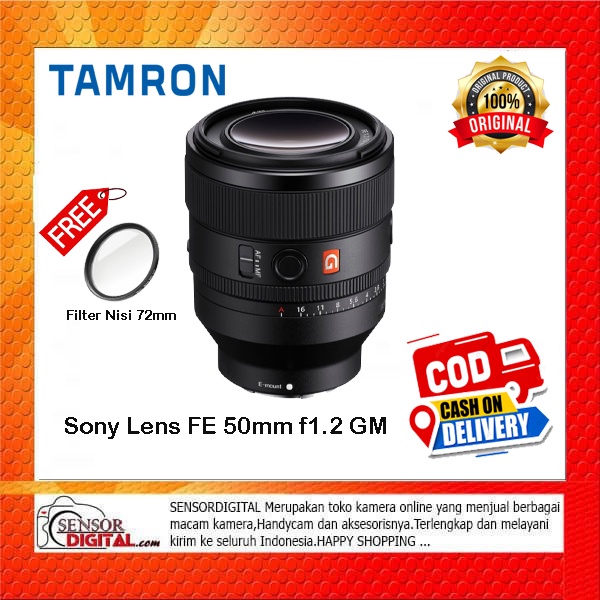 Sony Lens FE 50mm f1.2 GM - Garansi Resmi