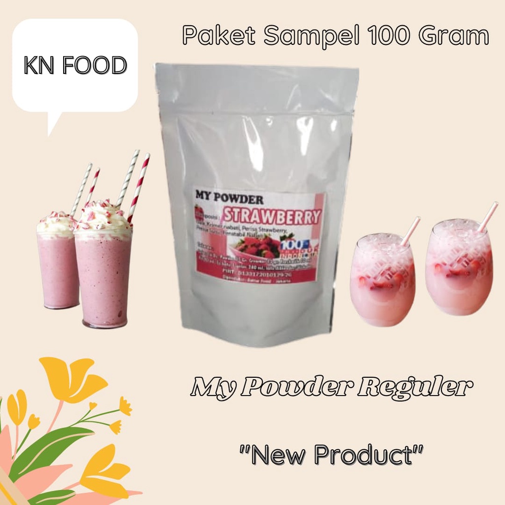 

My powder STRAWBERY powder 1 ons Bubuk minuman drink powder STRAWBERY 100gr