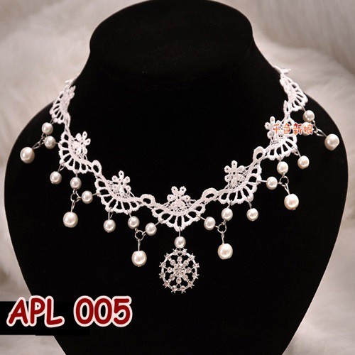 [PRODUK TERLARIS] NECKLACE MUTIARA HEADPIECE KALUNG PENGANTIN WANITA APL005