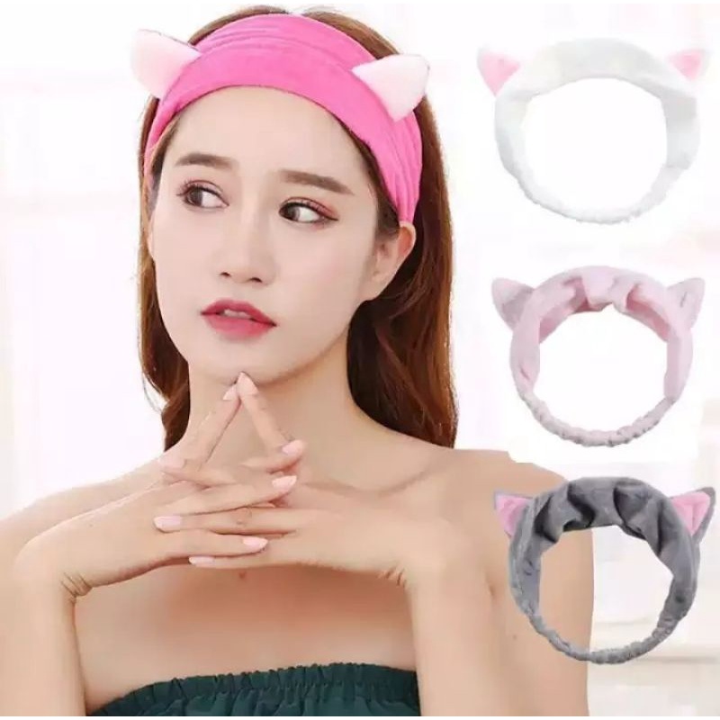 Bando Rambut Telinga Kucing Lucu / Cat Kitty Ears Headband Korea