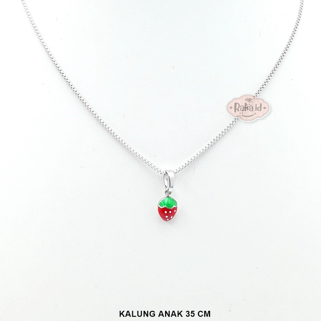 Kalung Anak Rantai Italy Bandul Strawberry Merah Perhiasan Cantik Anak 1016