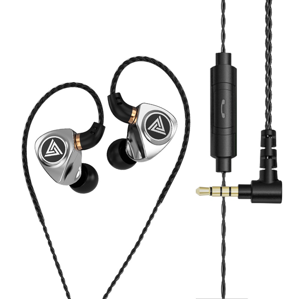 QKZ SK10 earphone Metal Body HIFI BASS stereo music telfon Sport daily headset dengan mic original