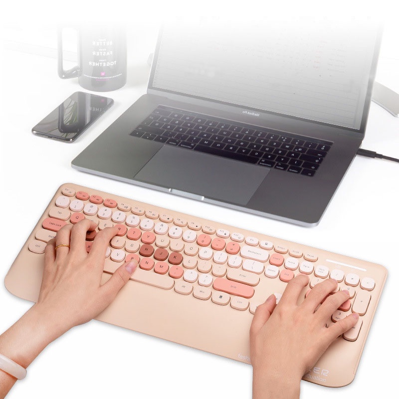 Mofii Wireless Keyboard Mouse Set 2.4G Sandaran Tangan G100 Keyboard Mechanical Wireless Keyboard