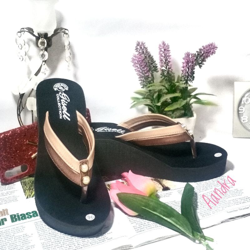sendal cewek wedges / sandal wanita hak tinggi / sendal spons / sendal.pesta / sendal jepit