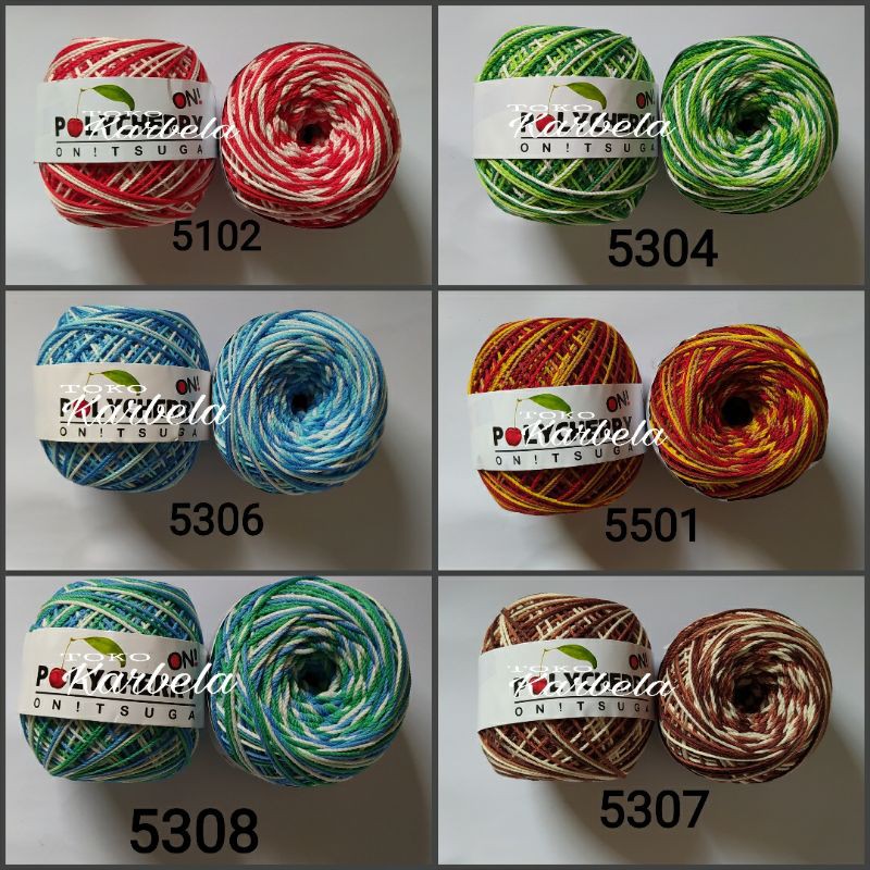 Benang rajut Onitsuga Polycherry sembur / ombre
